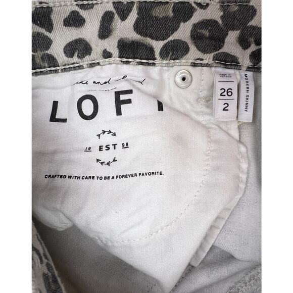 Ann Taylor LOFT Leopard Print Jeans Modern Skinny Ankle Pants Womens 8/10 - Picture 3 of 11